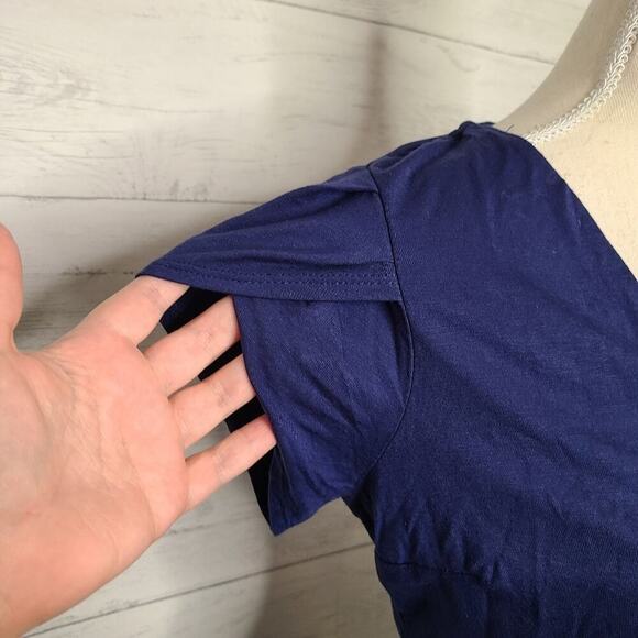 Modcloth Dining Outdoors Blue Polka Dot Mini Dress‎ Size Medium - Picture 7 of 11